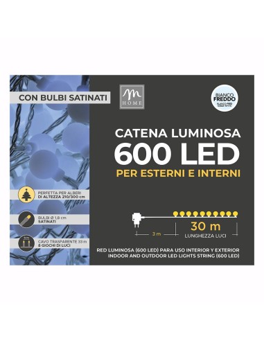 CATENA  LUMINOSA 600 LED EST./INT. MT. 3 + 30