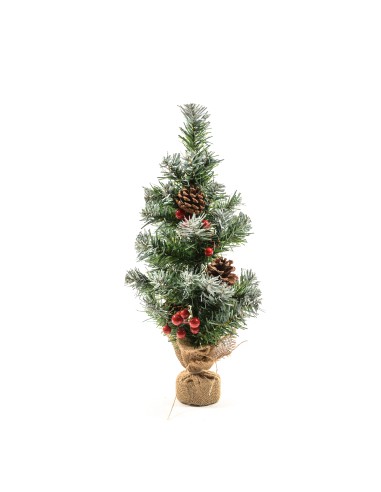 ALBERO CON BACCHE E PIGNE E BASE IN YUTA