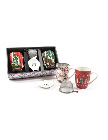 SET 2 MUG C/FILTRI E POGGIABUSTINE IN CONF.REGALO