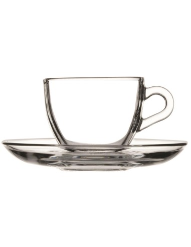 BASIC TAZZA CAFFE' VETRO C/PIATTO