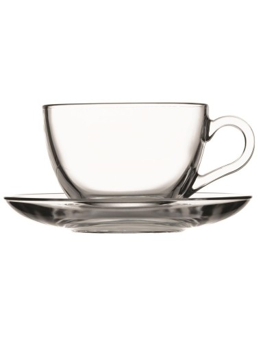 BASIC TAZZA THE' C/PIATTO VETRO