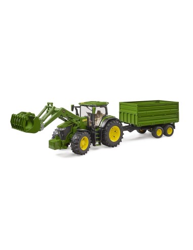 BRUDER TRATTORE JOHN DEERE C/PALA  E CARRO