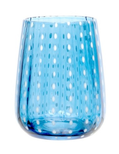 PERLAGE-BICCHIERE ACQUA IN VETRO AZZURRO CL.36